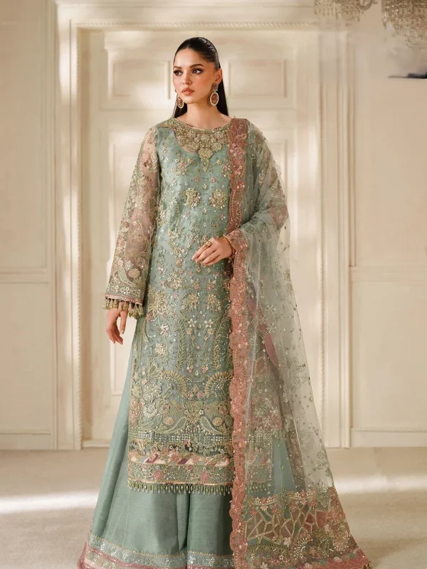 Baroque Sea Blue Luxury Bridal Collection Net Replica