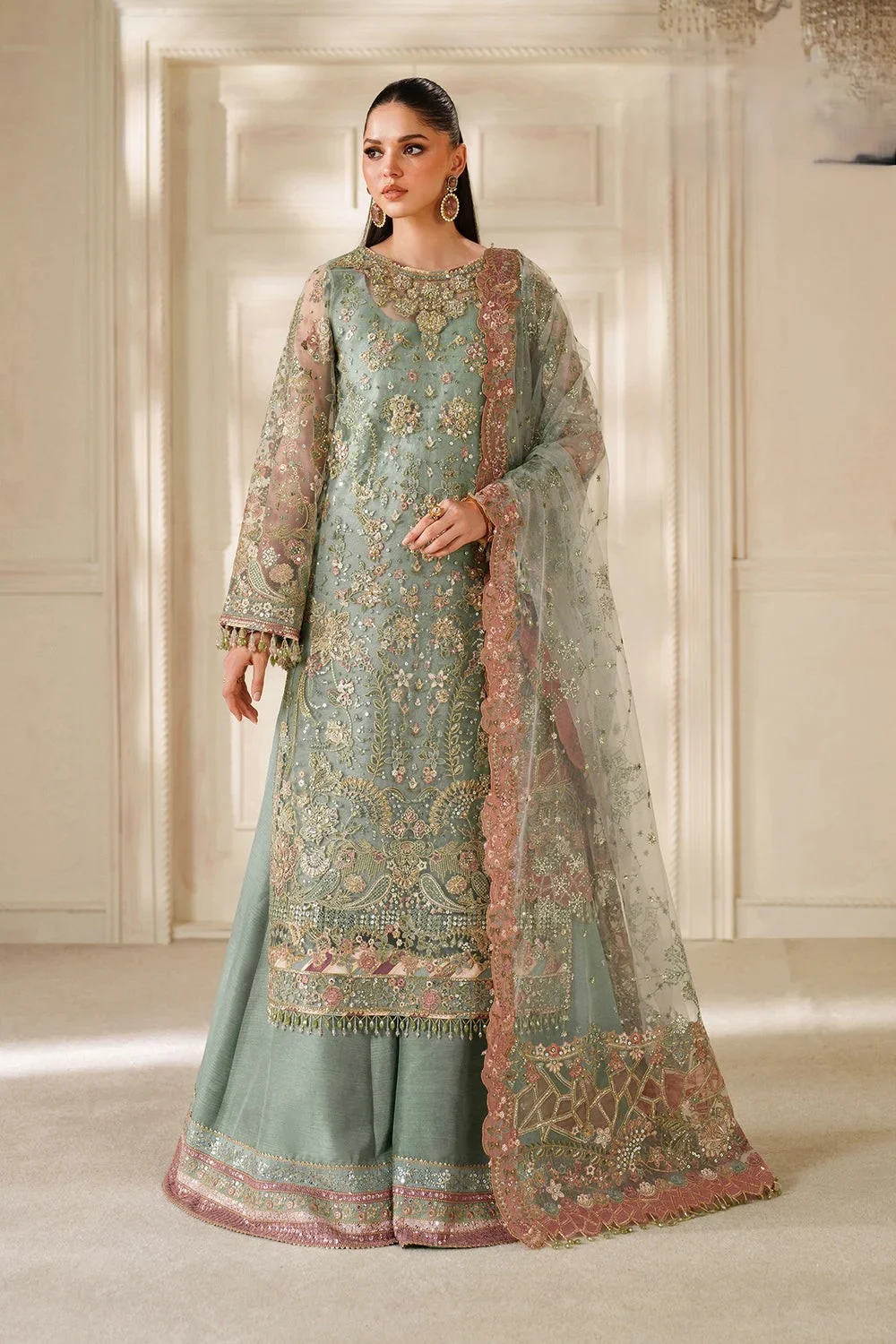 Baroque Sea Blue Luxury Bridal Collection Net Replica