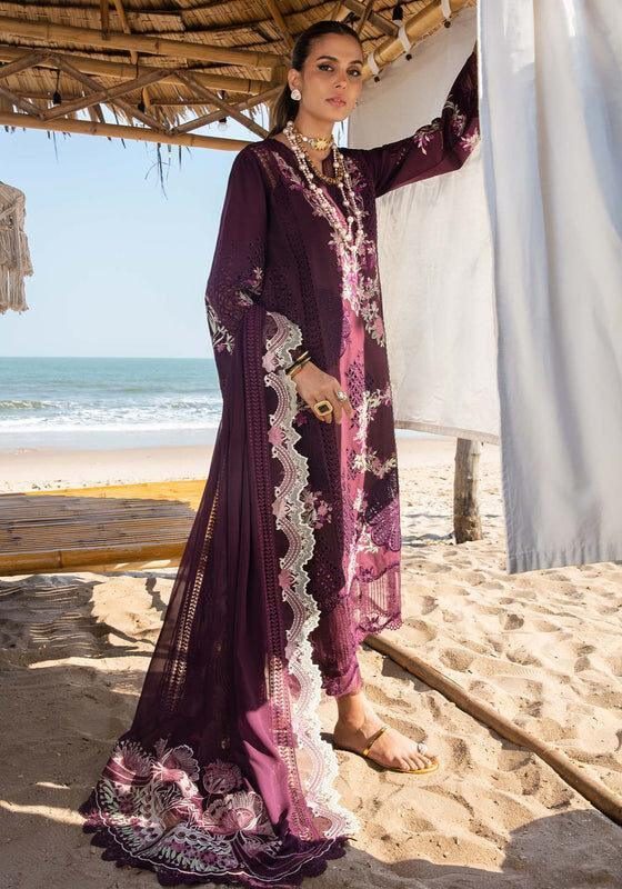 Saira Shakira Burgundy Luxury Lawn Collection Replica