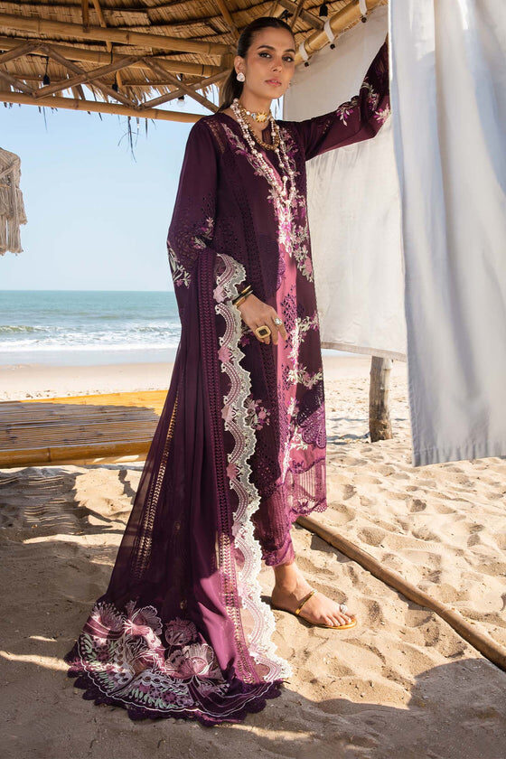 Saira Shakira Burgundy Luxury Lawn Collection Replica