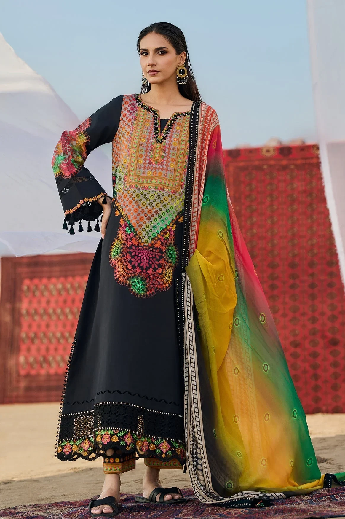 Charizma Black Luxury Lawn Collection Replica