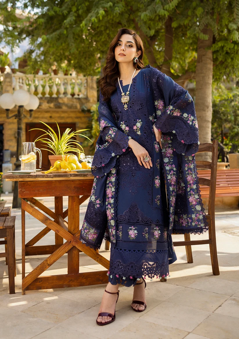 Alternative view of Elaf Royal Blue Luxury Lawn Collection Replica