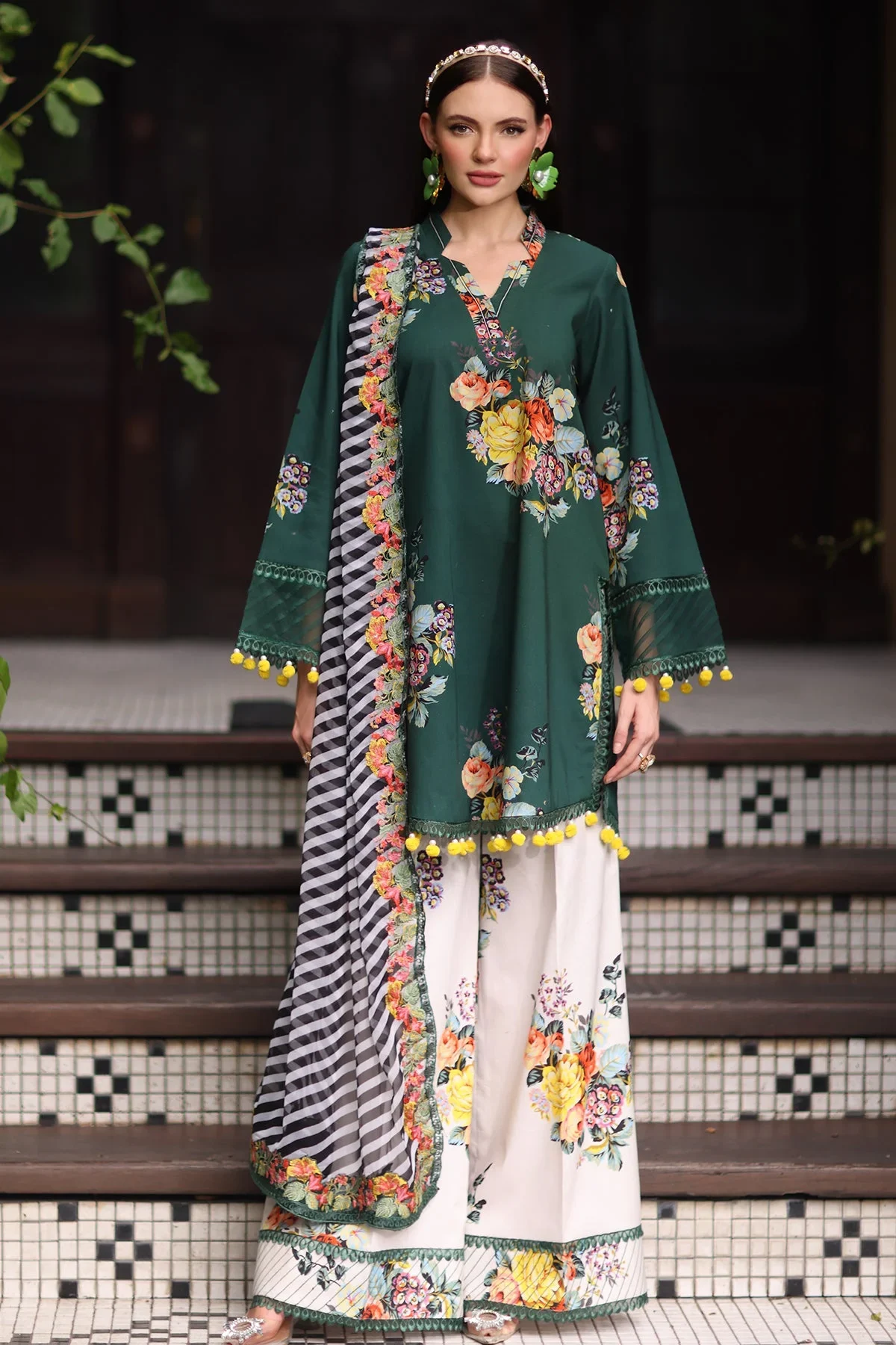 Charizma Green Luxury Printed Lawn Collection Replica