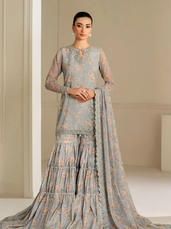 Baroque Grey Luxury Printed Lawn Collection Replica