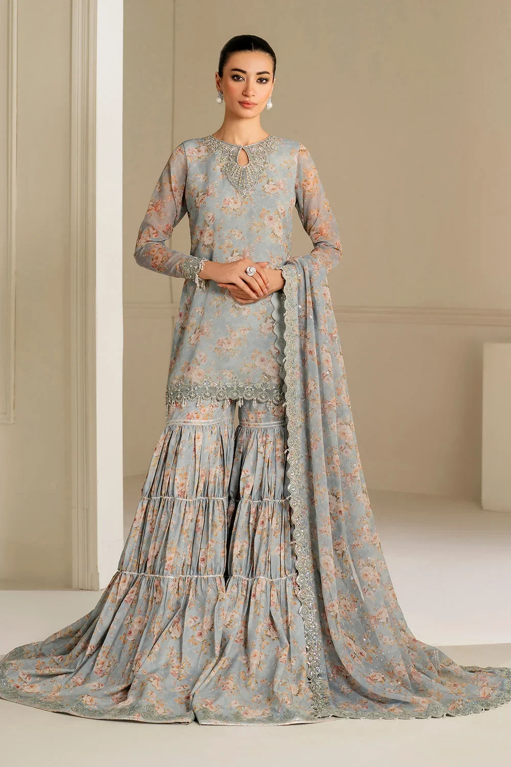 Baroque Grey Luxury Printed Lawn Collection Replica