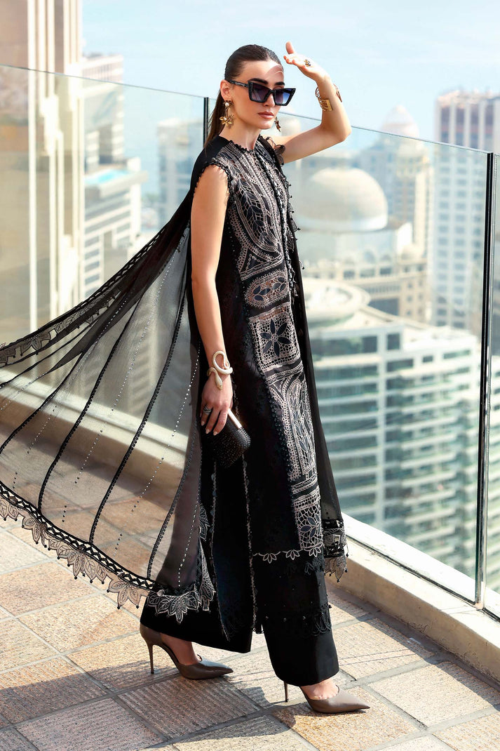 Alternative view of Maria b Jet Black Luxury Lawn Collection Replica