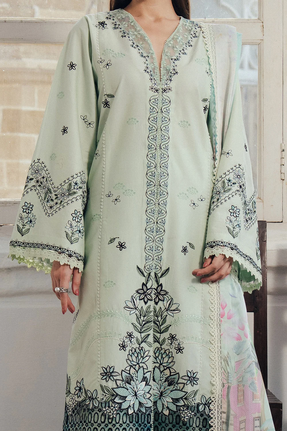 Alternative view of Afrozeh Light Green Luxury Lawn Collection Replica
