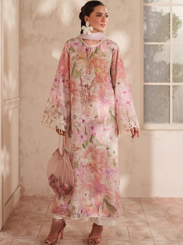 Baroque Pink Luxury Swiss Lawn Collection Replica