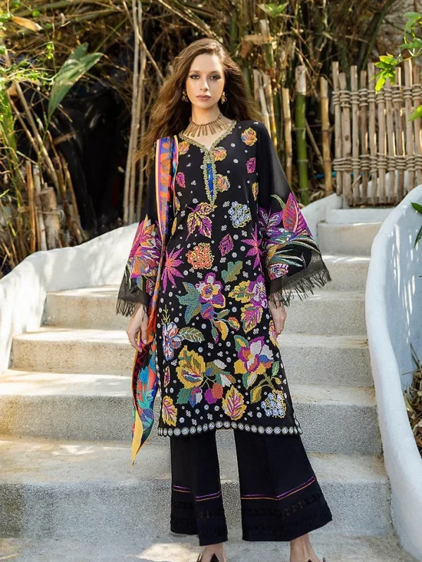 Mushq Black Luxury Lawn Collection Replica
