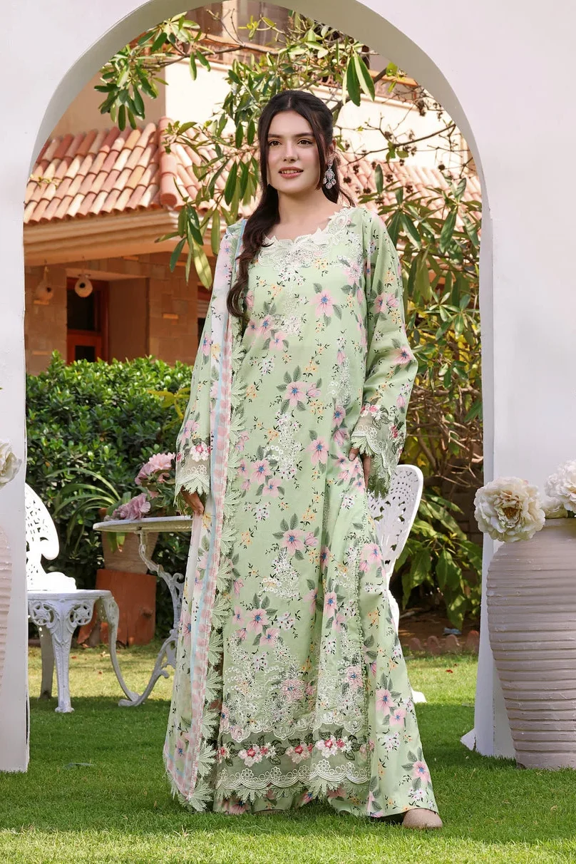 Aneela's Pistachio Luxury Printed Lawn Collection Replica