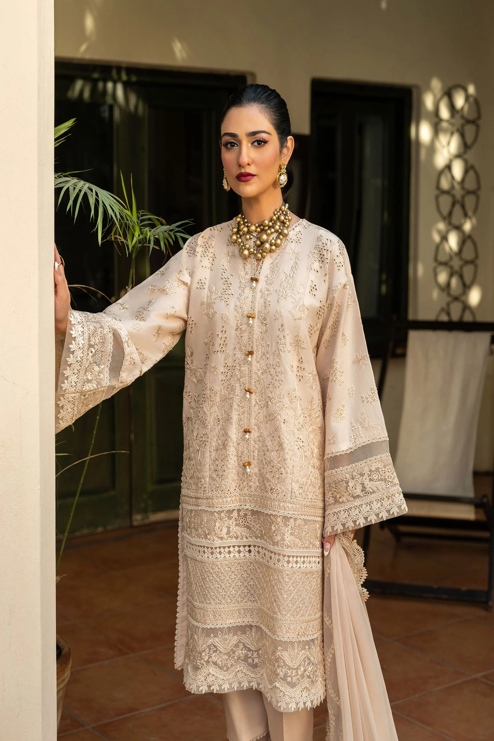 Alternative view of Maryam Hussain Skin Luxury Lawn Collection Replica