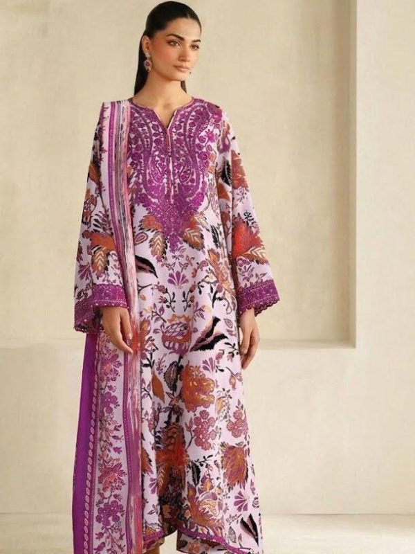 Baroque Pink Luxury Printed Lawn Collection Replica