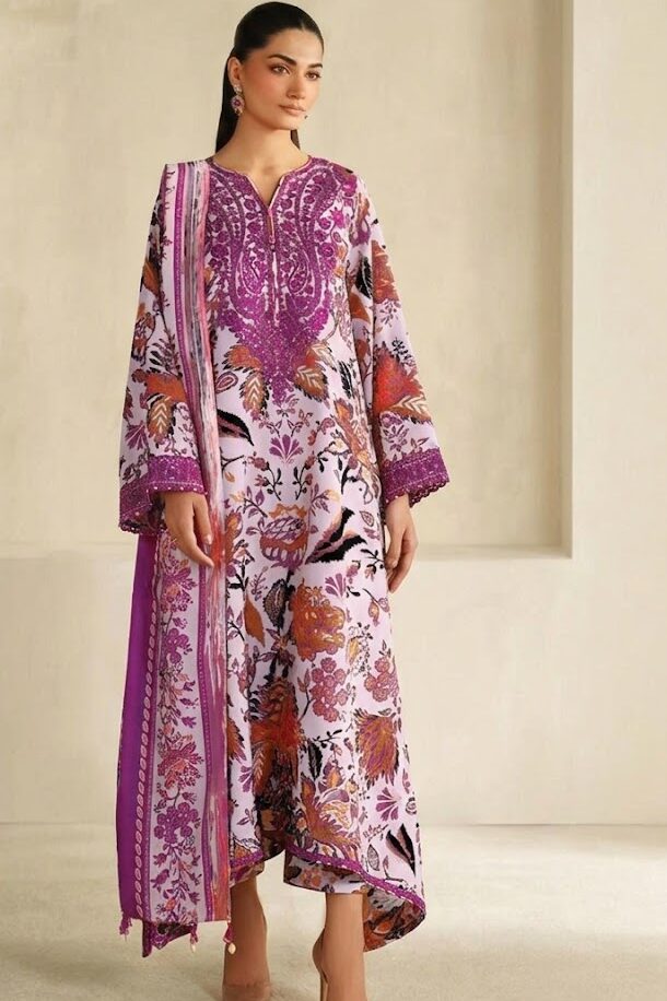 Baroque Pink Luxury Printed Lawn Collection Replica