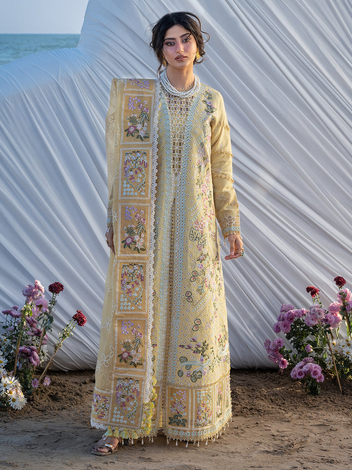 Alternative view of Mahnur Yellow Luxury Lawn Collection Replica