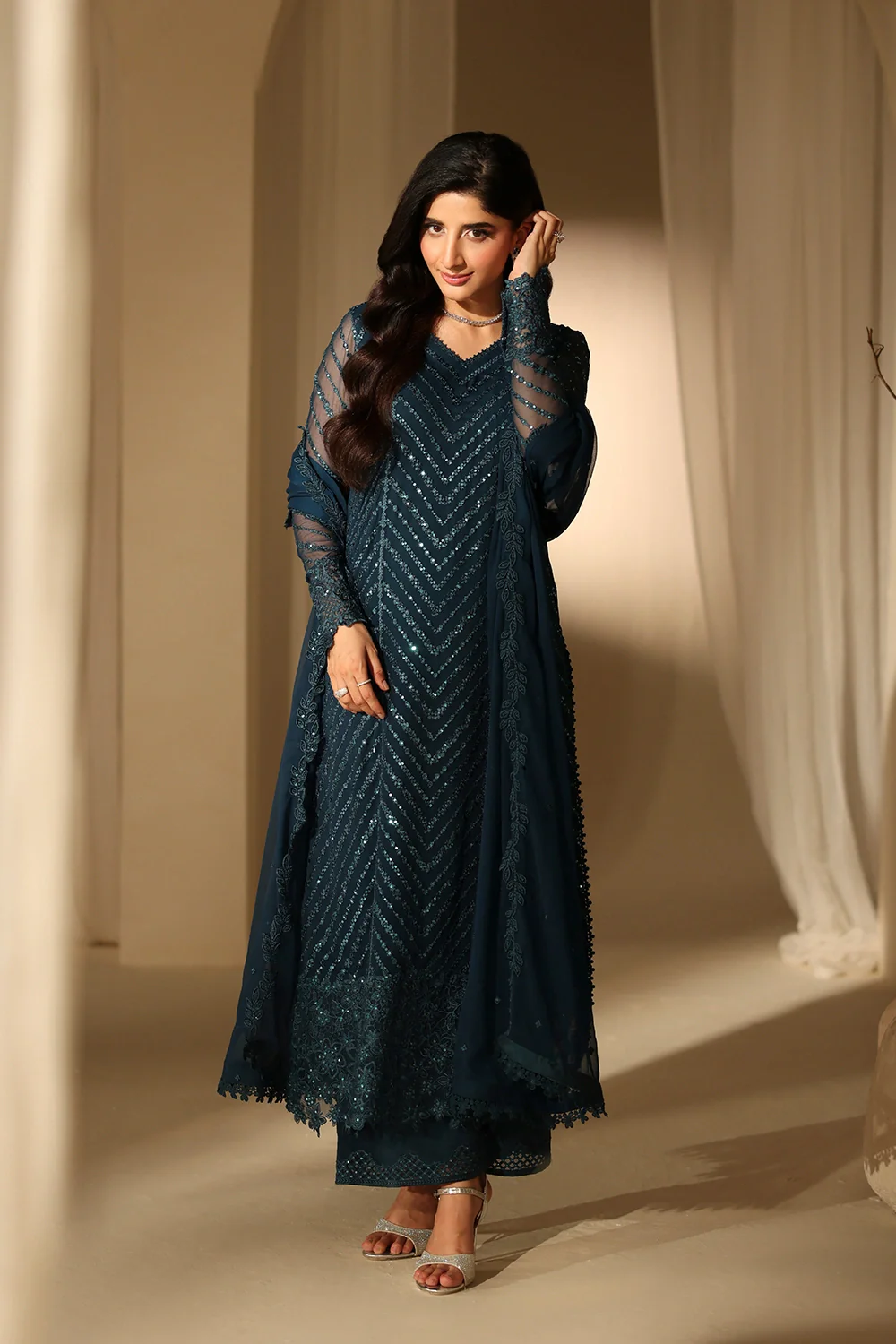 Alternative view of Azure Green Luxury Chiffon Collection Replica