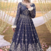 Faiza Saqlain Royal Blue Net Collection Replica