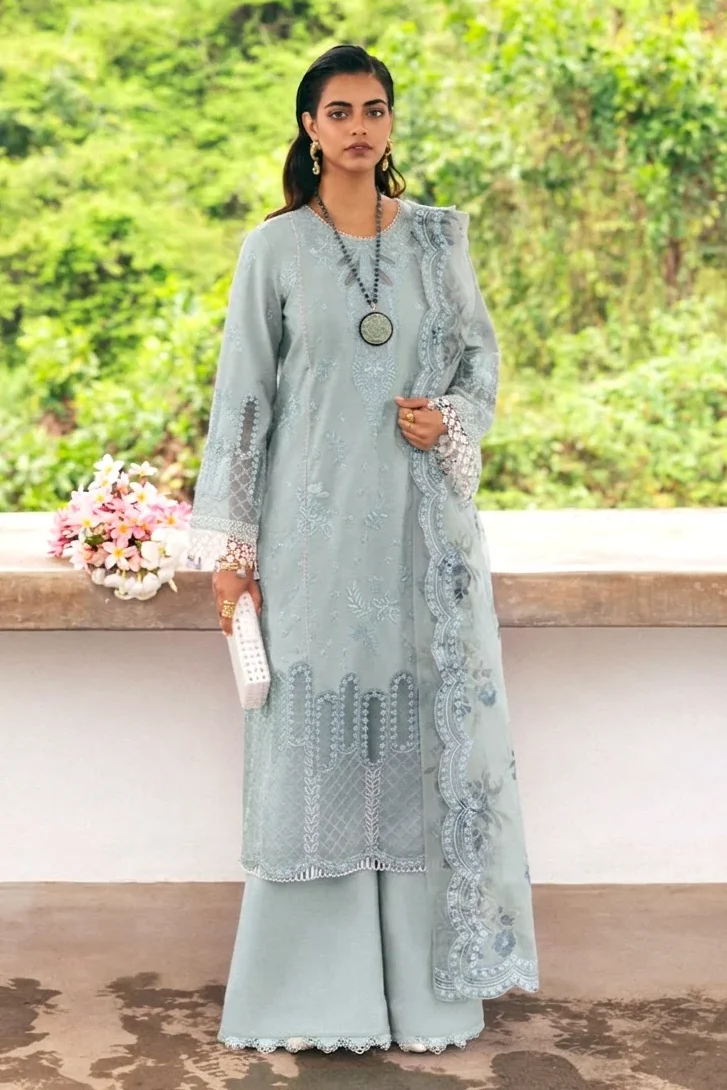 Saira Rizwan Sky Blue Luxury Lawn Collection Replica