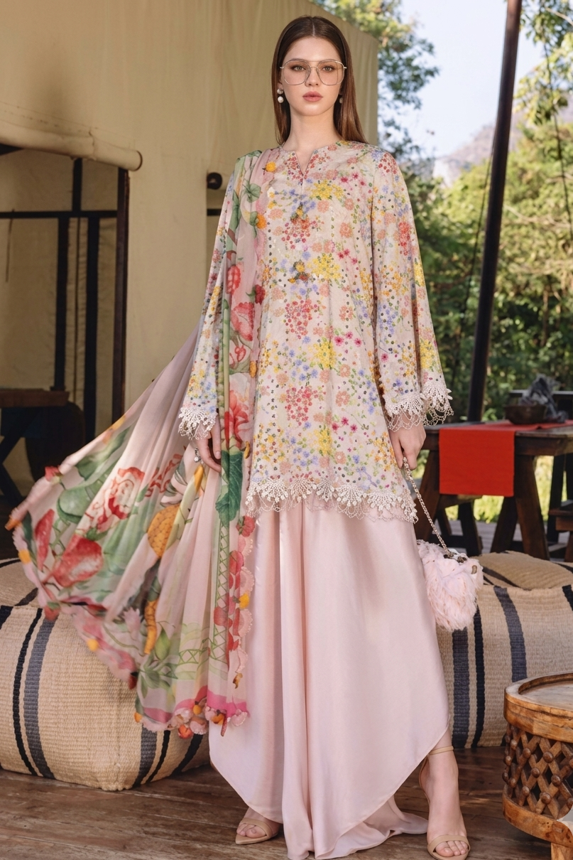 Maria.B Peach Luxury Lawn Collection Replica