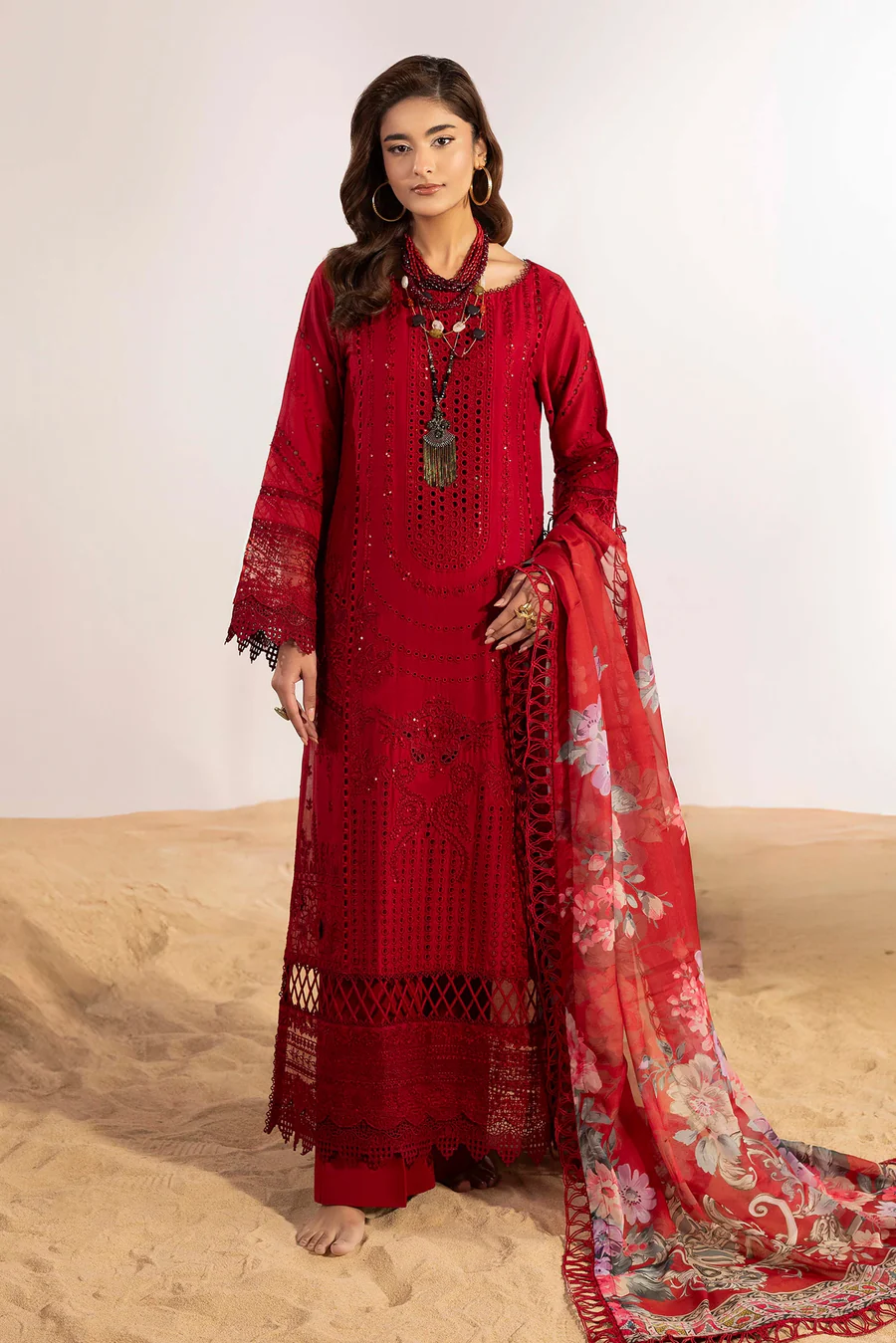 Adan's Masakali Red Luxury Lawn Collection Replica