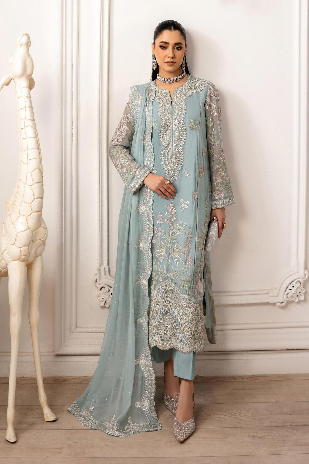 Imrozia Sea Green Formal Collection Chiffon Replica