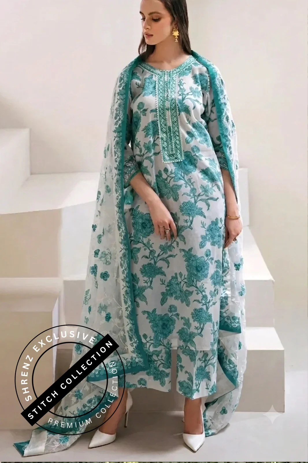 Shrenz 3 Piece Stitched Lawn Pret Collection