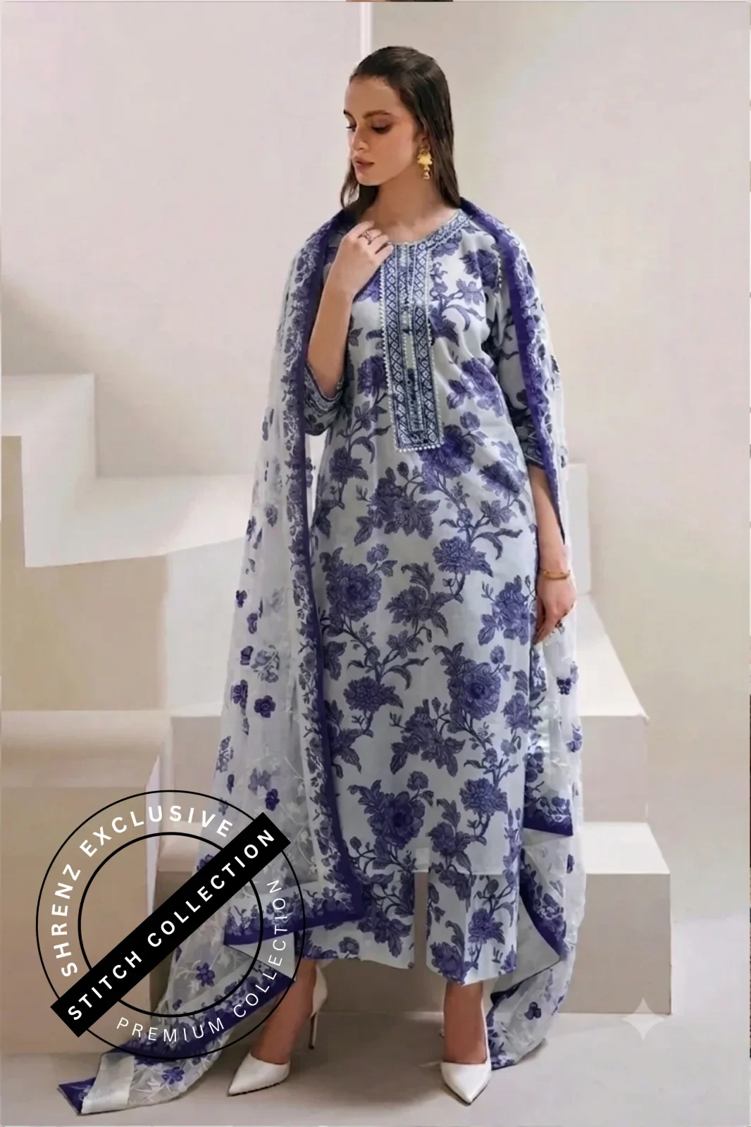 Shrenz 3 Piece Stitched Lawn Pret Collection