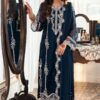 Azure Navy Blue Luxury Lawn Collection Replica