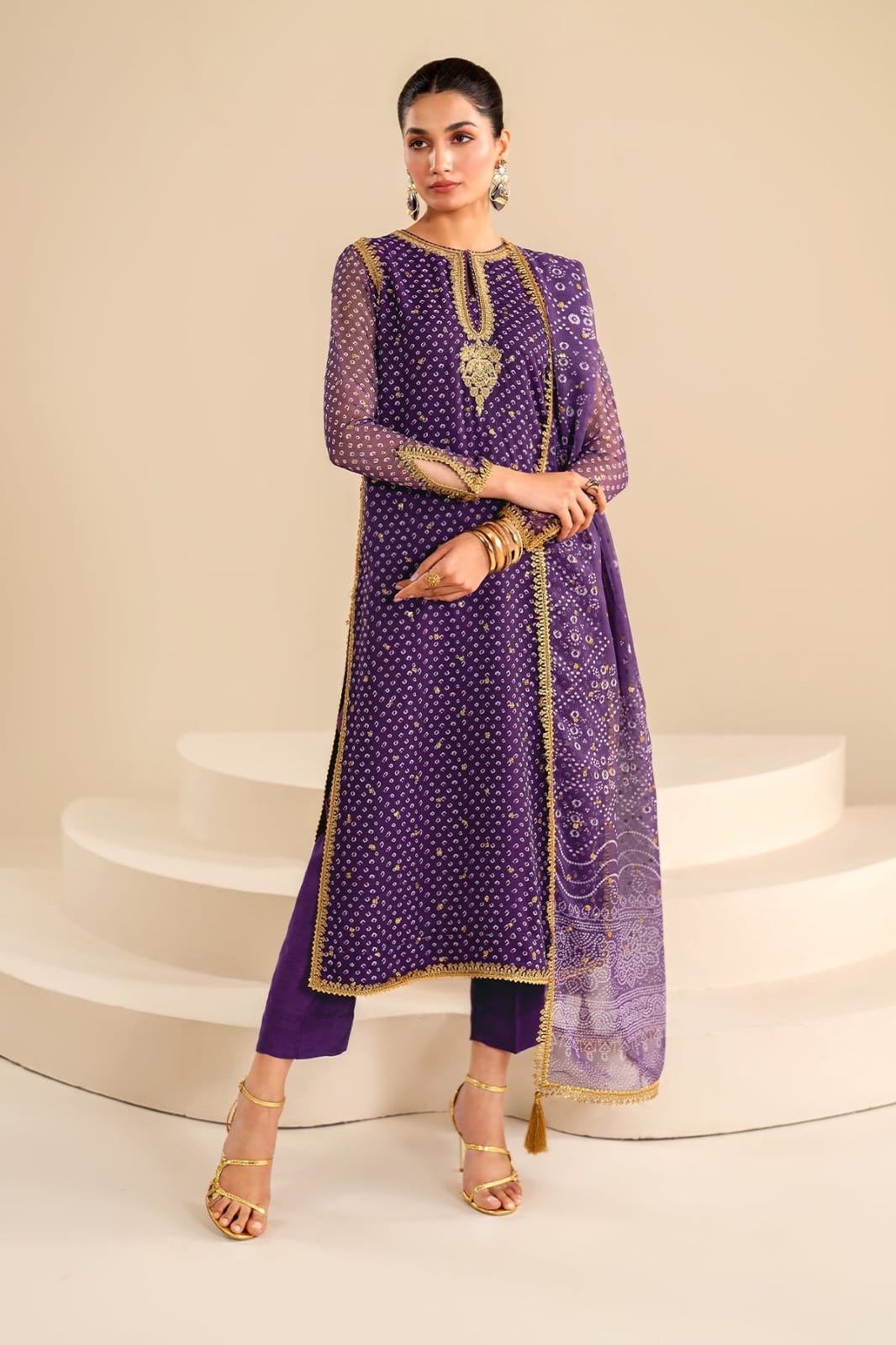 Baroque Purple Swiss Lawn Collection Replica
