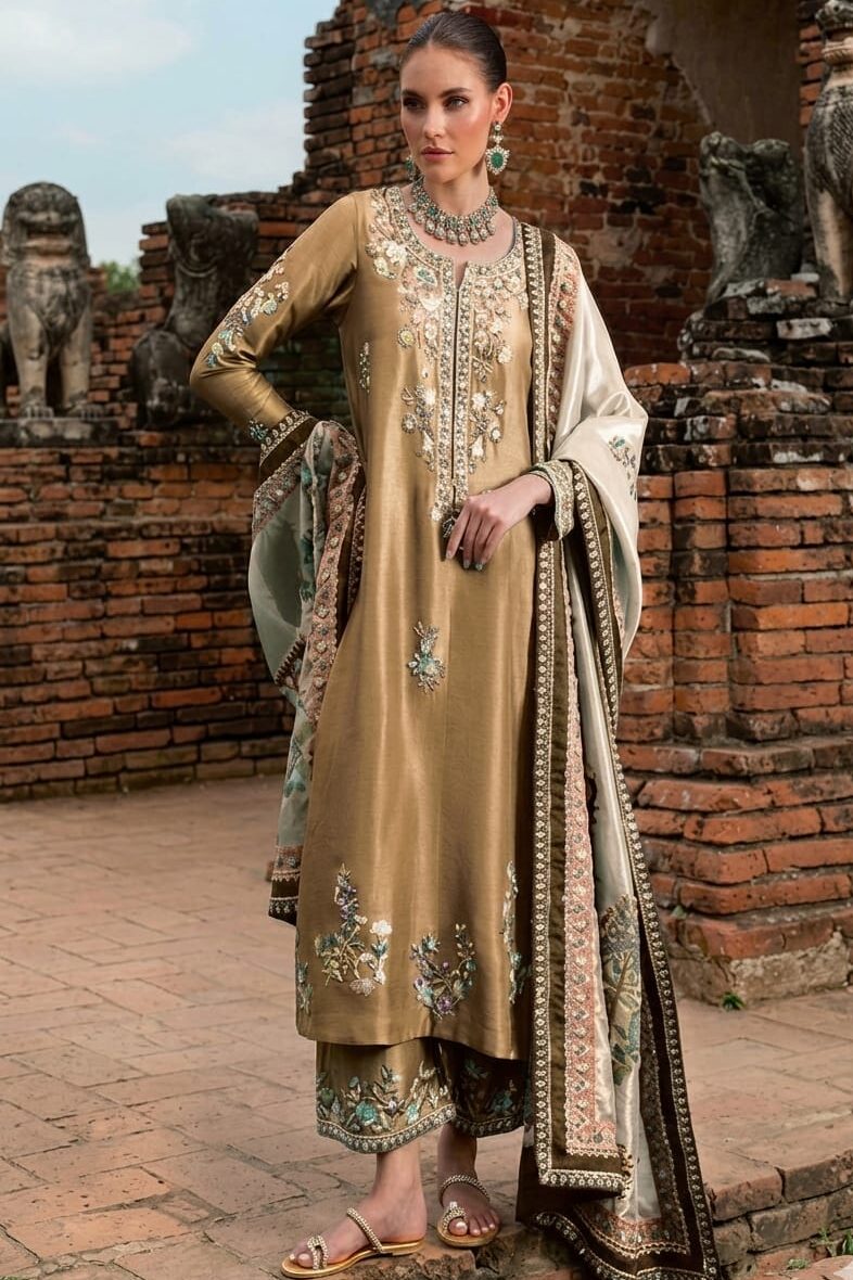 Sara Rohale Asghar (SRA) Brown Net Collection Replica