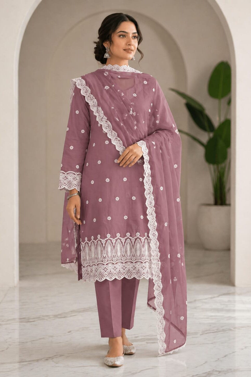 Shrenz Purple Luxury Lawn Collection Replica