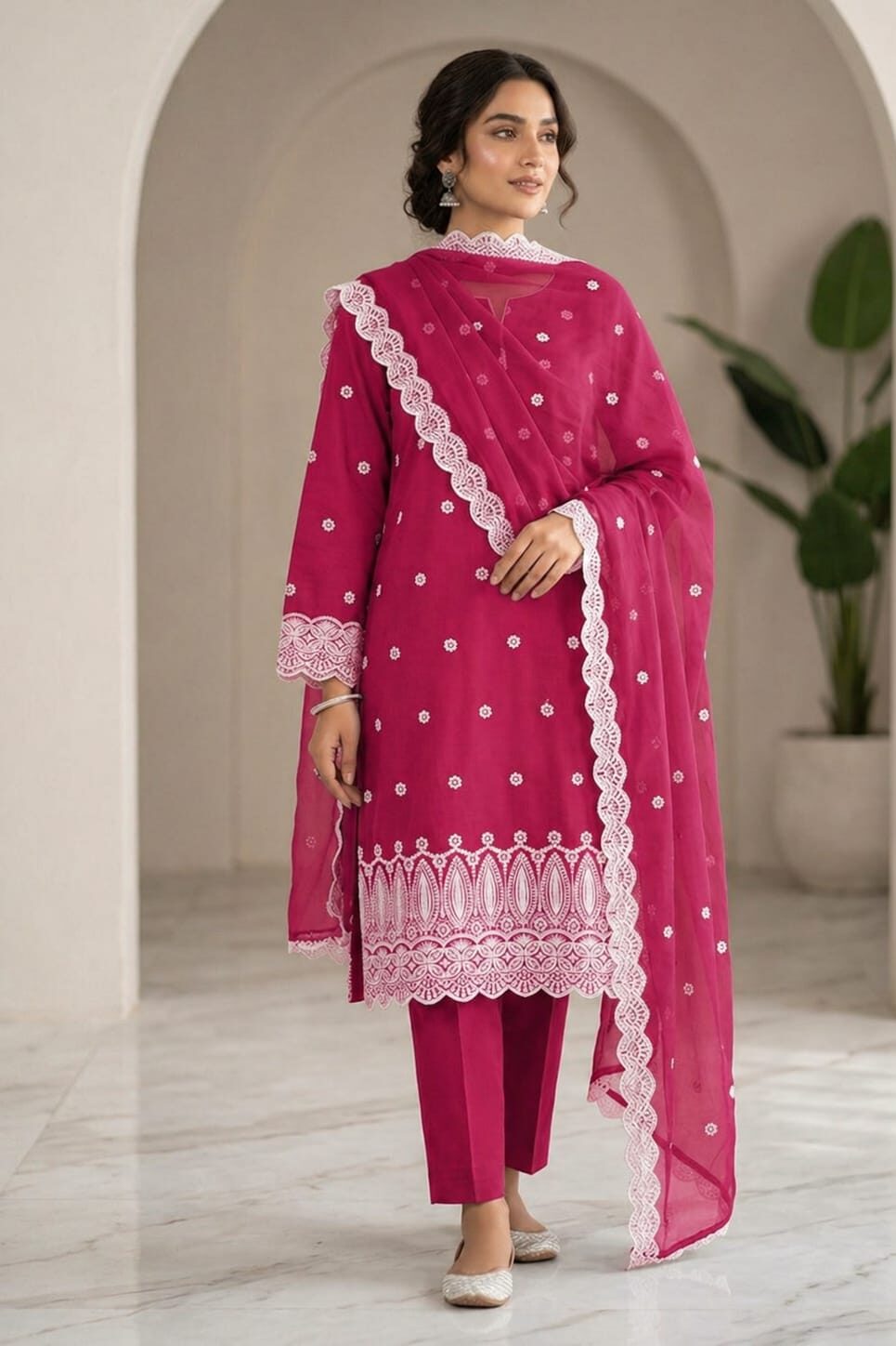 Shrenz Pink Luxury Lawn Collection Replica