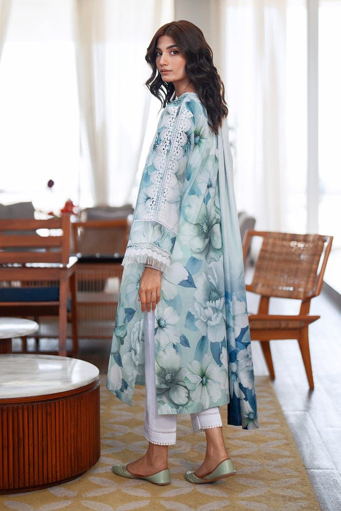 Alternative view of Baroque Blue Printed Lawn Collection Replica