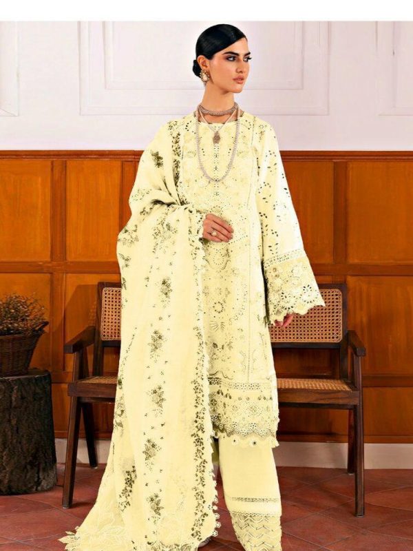 Baroque Yellow Luxury Lawn Collection Replica