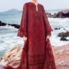 Afsanah Red Luxury Lawn Collection Replica
