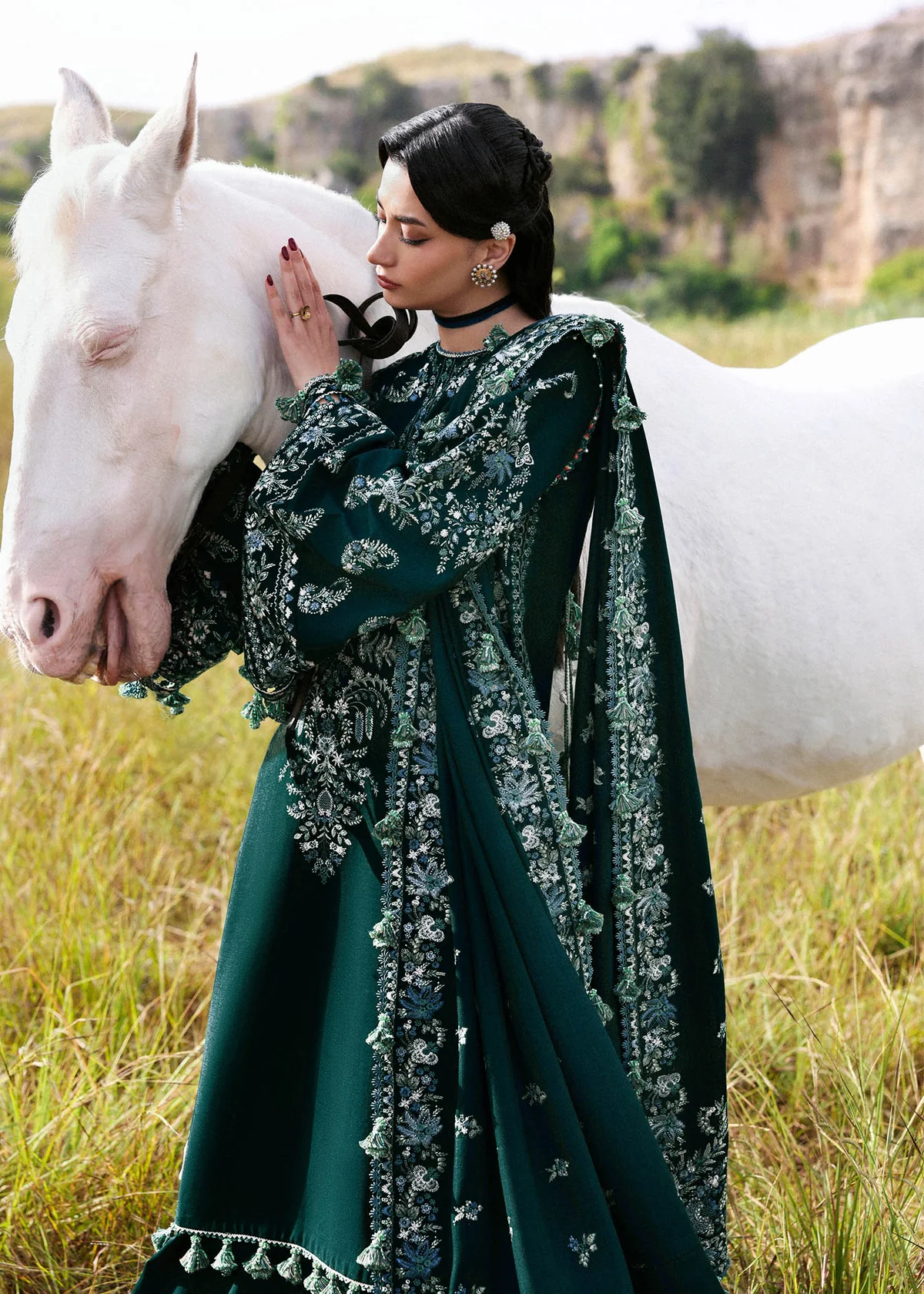 Alternative view of Hussain Rehar Green Luxury Lawn Collection Replica