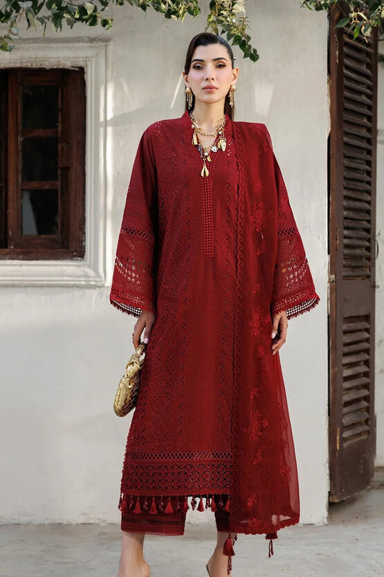 Alizeh Red Luxury Lawn Collection Replica
