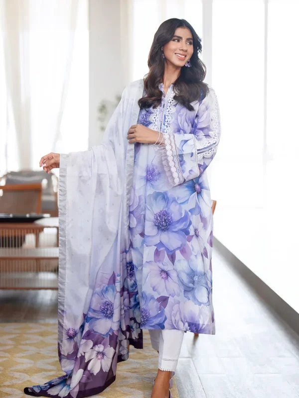 Baroque Purple Printed Lawn Collection Replica