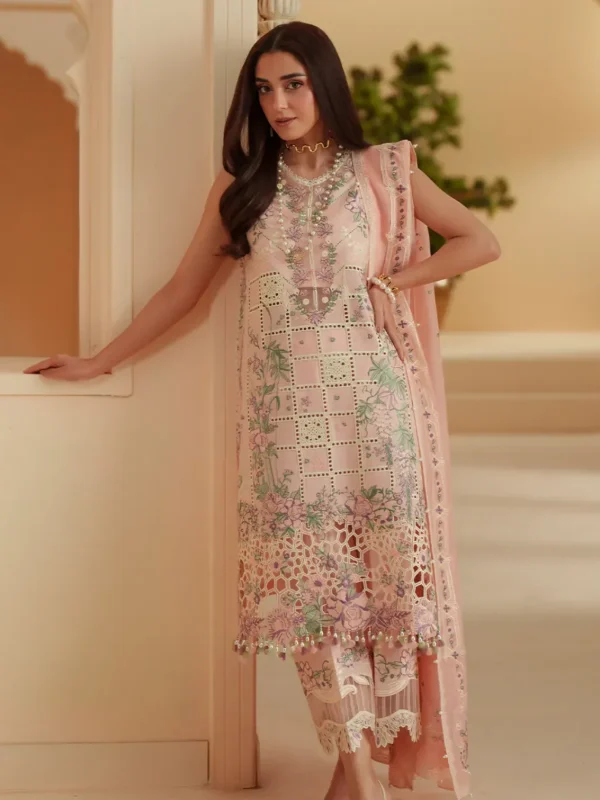 Bin Ilyas Pink Luxury Lawn Collection Replica