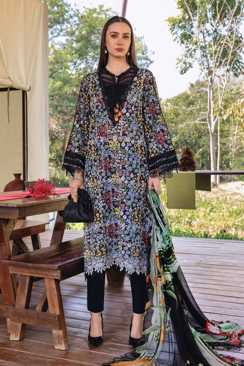 Maria B Black Luxury Printed Lawn Collection Replica