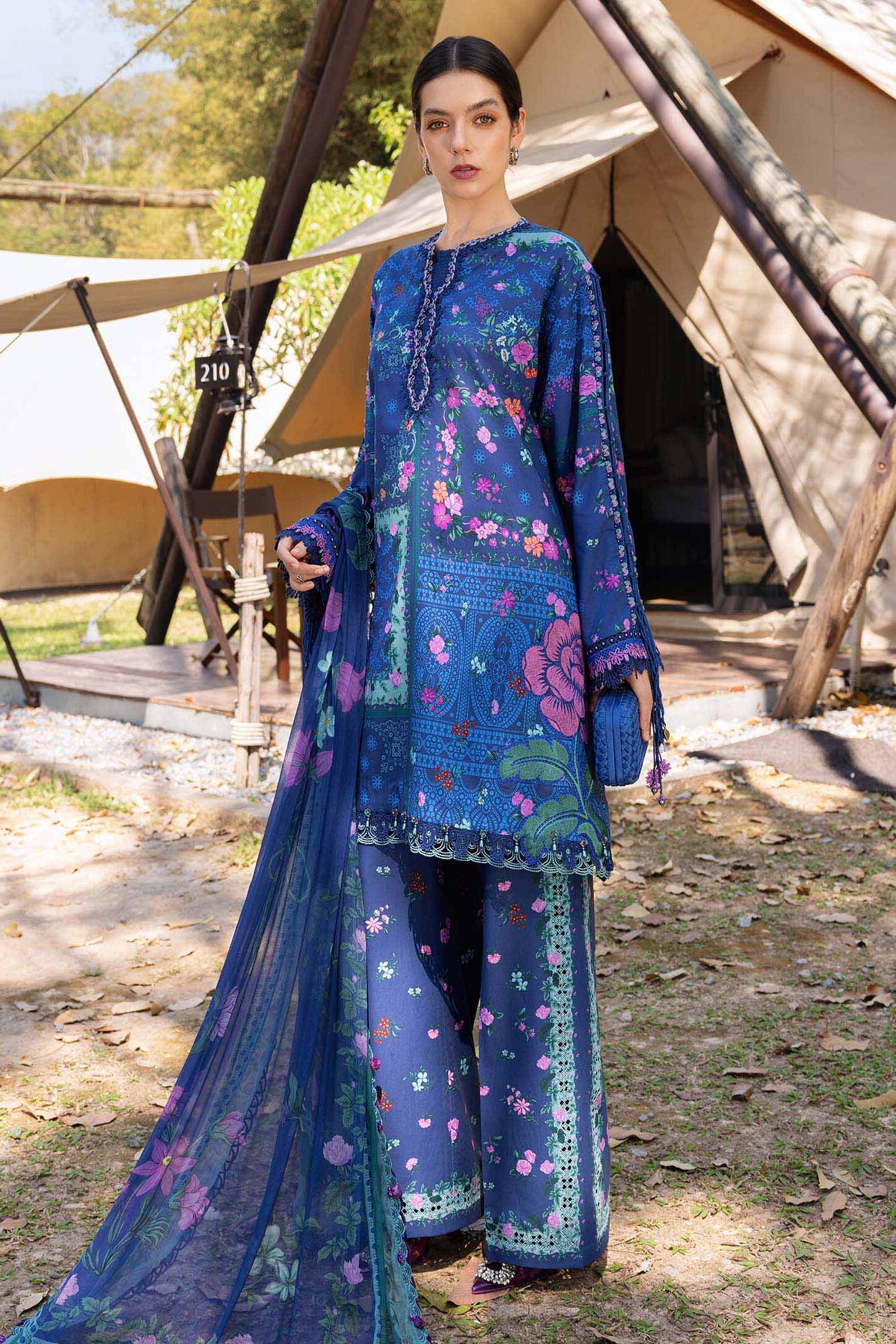 Maria B Royal Blue Luxury Printed Lawn Collection Replica