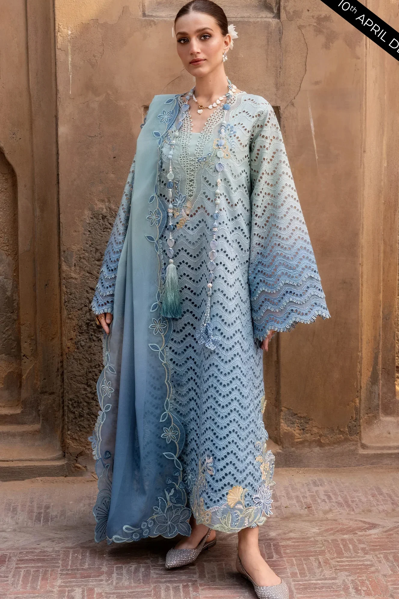 Crimson Sky Blue Luxury Lawn Collection Replica