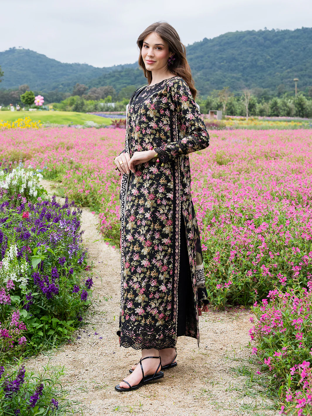 Alternative view of Crimson Black Luxury Lawn Collection Replica