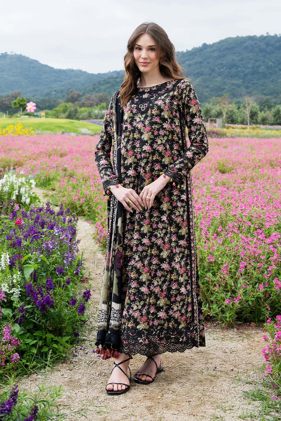 Crimson Black Luxury Lawn Collection Replica