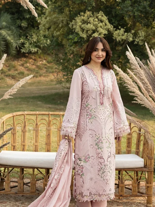 Elaf Baby Pink Luxury Lawn Collection Replica