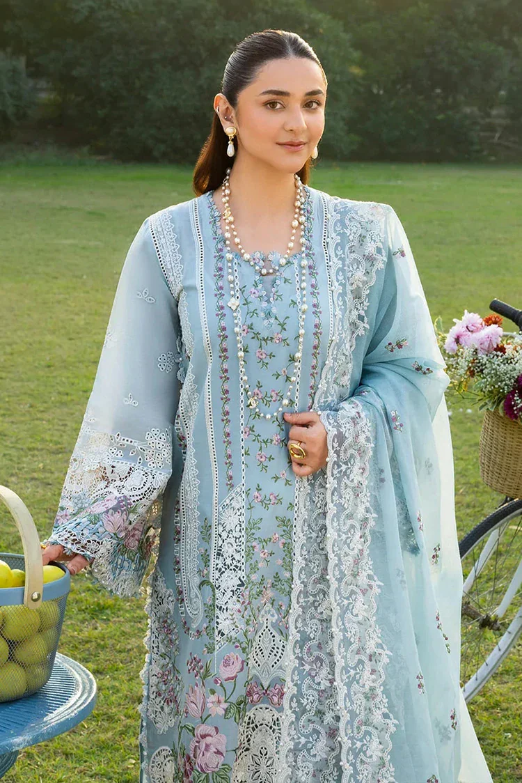 Alternative view of Elaf Sky Blue Luxury Lawn Collection Replica