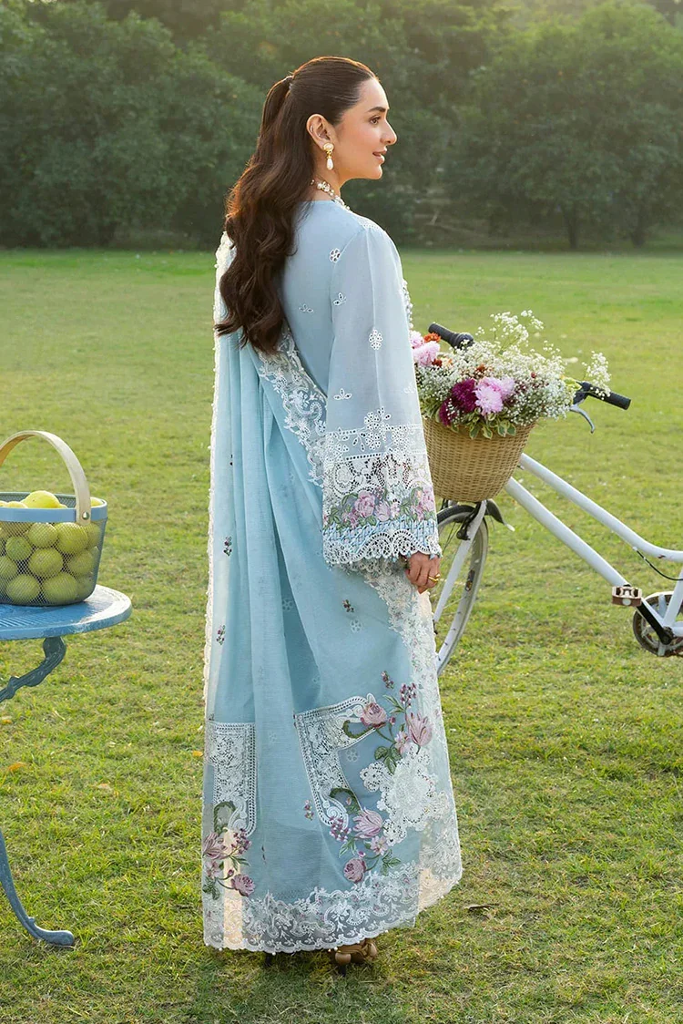 Elaf Sky Blue Luxury Lawn Collection Replica - Image 3