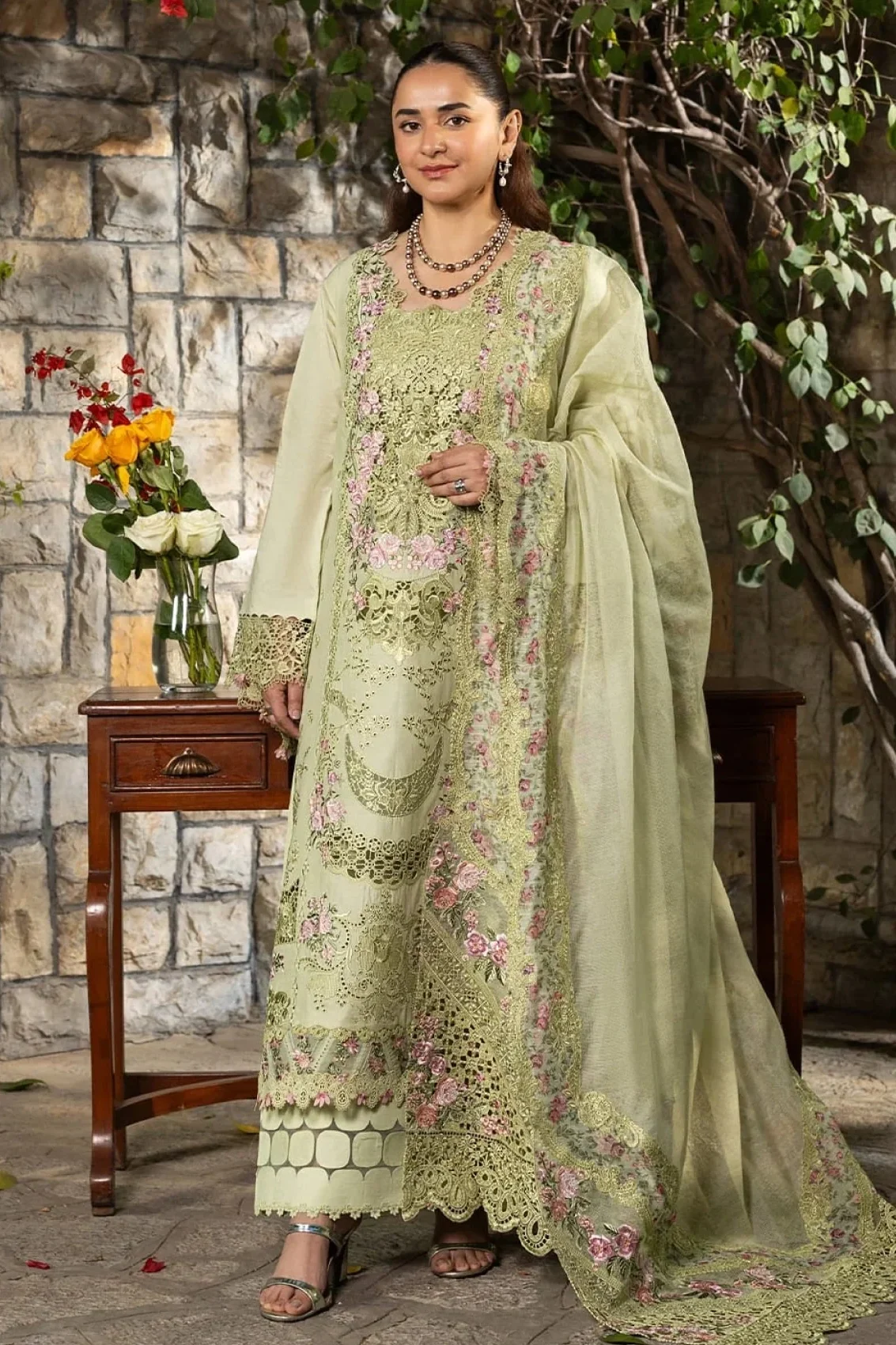 Elaf Pistachio Luxury Lawn Collection Replica