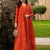 Faiza Saqlain Orange Luxury Lawn Collection Replica