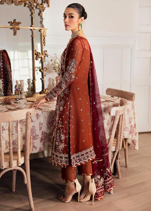 Alternative view of Gulaal Orange Luxury Chiffon Collection Replica