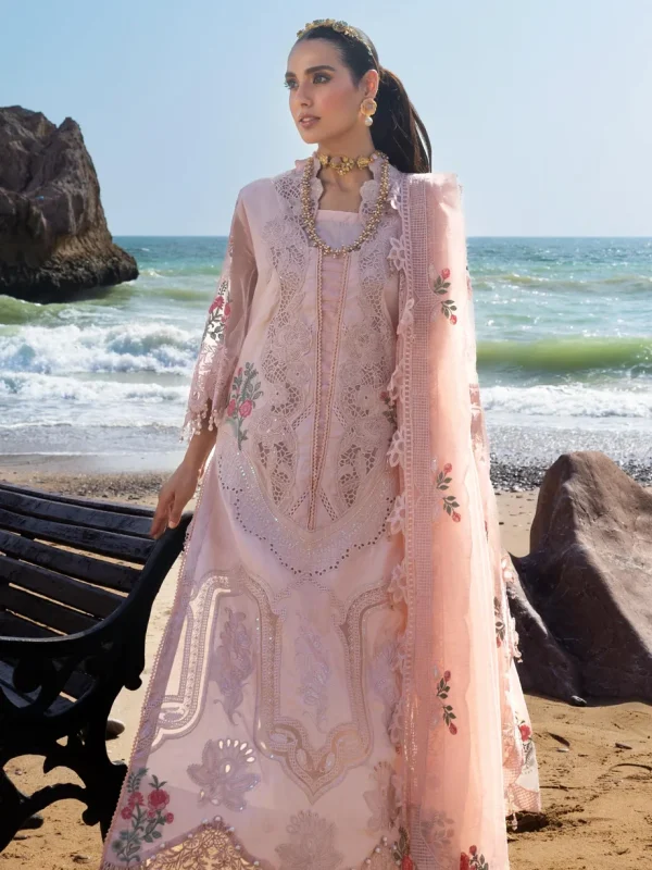 Mahiymaan Peach Luxury Lawn Collection Replica